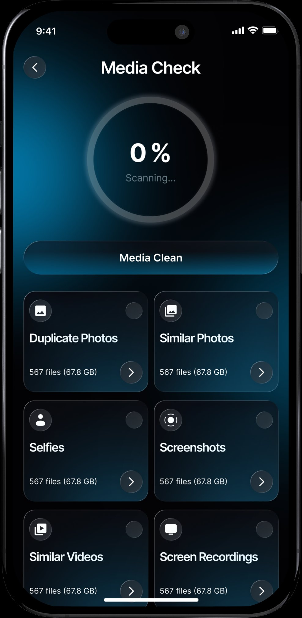 Media Check scanning screen