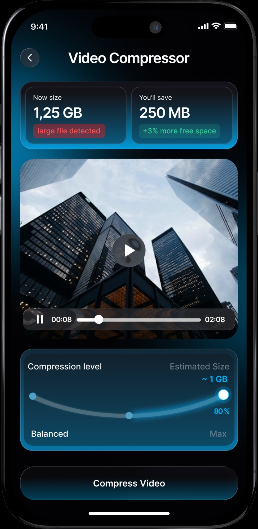 Video Compressor screen
